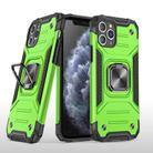 For iPhone 11 Magnetic Armor Shockproof TPU + PC Case with Metal Ring Holder(Green) - 1