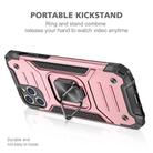 For iPhone 11 Magnetic Armor Shockproof TPU + PC Case with Metal Ring Holder(Rose Gold) - 2