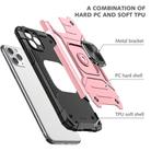 For iPhone 11 Magnetic Armor Shockproof TPU + PC Case with Metal Ring Holder(Rose Gold) - 3