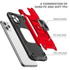 For iPhone 11 Pro Max Magnetic Armor Shockproof TPU + PC Case with Metal Ring Holder(Red) - 3