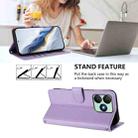 For Wiko T20 Embossed Heart Cat Leather Phone Case with Hand Strap(Light Purple) - 3