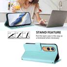 For OnePlus Nord CE4 Lite 5G Embossed Heart Cat Leather Phone Case with Hand Strap(Mint Green) - 3
