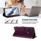 For TCL 20R / Bremen 5G / 20AX 5G Embossed Heart Cat Leather Phone Case with Hand Strap(Dark Purple) - 3