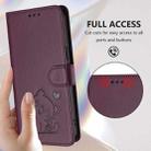 For TCL 503 Embossed Heart Cat Leather Phone Case with Hand Strap(Dark Purple) - 3
