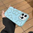 For iPhone 15 Pro Max Flower Crystal Diamond TPU Phone Case(Blue) - 2