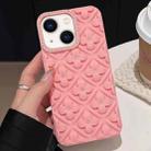 For iPhone 15 Plus Oil-sprayed 3D Flower Diamond TPU Phone Case(Pink) - 1