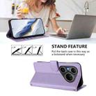 For Huawei Pura 80 Ultra 5G Embossed Heart Cat Leather Phone Case with Strap(Light Purple) - 3