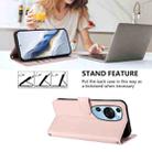 For Huawei P60 Art Embossed Heart Cat Leather Phone Case with Strap(Pink) - 3