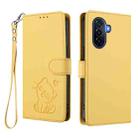 For Huawei Enjoy 50 / Enjoy 60 / nova Y70 Embossed Heart Cat Leather Phone Case with Strap(Yellow) - 2