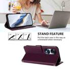 For Honor 70 Embossed Heart Cat Leather Phone Case with Hand Strap(Dark Purple) - 3