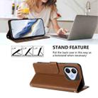 For Honor 400 Lite Global Embossed Heart Cat Leather Phone Case with Hand Strap(Brown) - 3