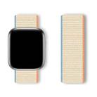 For Apple Watch Series 10 42mm Basic Nylon Loop Watch Band with 3D Curved Film(Milky White) - 3