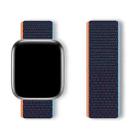 For Apple Watch Series 40mm Basic Nylon Loop Watch Band with 3D Curved Film(Dark Navy Blue) - 3