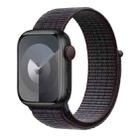 For Apple Watch Series 42mm Basic Nylon Loop Watch Band with 3D Curved Film(Black Blue) - 2