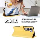 For vivo Y300 / V40 Lite 4G / 5G IDN Embossed Heart Cat Leather Phone Case with Strap(Yellow) - 3