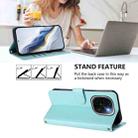 For vivo iQOO Z9s Pro / vivo T3 Pro 5G Embossed Heart Cat Leather Phone Case with Strap(Mint Green) - 3