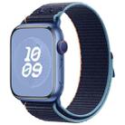 For Apple Watch Series 44mm Nylon Loop Watch Band with 3D Curved Film(Dark Navy Blue) - 2