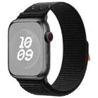 For Apple Watch Series 41mm Nylon Loop Watch Band with 3D Curved Film(Dark Black) - 2