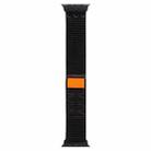 For Apple Watch Series 41mm Nylon Loop Watch Band with 3D Curved Film(Dark Black) - 3