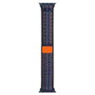 For Apple Watch Series 42mm Nylon Loop Watch Band with 3D Curved Film(Royal Blue Orange) - 3