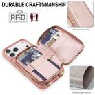 For iPhone 17 Pro Max Crossbody Zipper RFID Card Bag Phone Case(Rose Gold) - 2