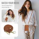 For iPhone 17 Pro Max Crossbody Zipper RFID Card Bag Phone Case(Brown) - 3
