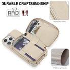 For iPhone 15 Pro Max Crossbody Zipper RFID Card Bag Phone Case(Apricot) - 2