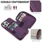 For iPhone 15 Pro Max Crossbody Zipper RFID Card Bag Phone Case(Dark Purple) - 2