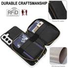 For Samsung Galaxy S22 5G Crossbody Zipper RFID Card Bag Phone Case(Black) - 2