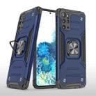 For Samsung Galaxy S20 Plus Magnetic Armor Shockproof TPU + PC Case with Metal Ring Holder(Blue) - 1