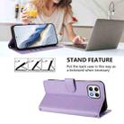 For T-Mobile Revvl 7 / T Phone 2 5G Embossed Heart Cat Leather Phone Case with Hand Strap(Light Purple) - 3
