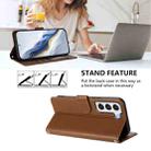 For Samsung Galaxy S22+ 5G Embossed Heart Cat Leather Phone Case with Hand Strap(Brown) - 3