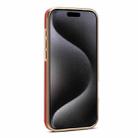For iPhone 17 Pro Max Denior A23 Magnetic Holder Electroplating Genuine Leather Phone Case(Red) - 3