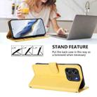 For Blackview Oscal Flat 1C Embossed Heart Cat Leather Phone Case with Hand Strap(Yellow) - 3