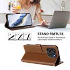 For Blackview Oscal Flat 1C Embossed Heart Cat Leather Phone Case with Hand Strap(Brown) - 3