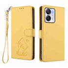 For Blackview Oscal Modern 8 / Color 8 Embossed Heart Cat Leather Phone Case with Hand Strap(Yellow) - 2