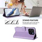 For Blackview Wave 6C Embossed Heart Cat Leather Phone Case with Hand Strap(Light Purple) - 3