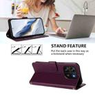 For Blackview Wave 6C Embossed Heart Cat Leather Phone Case with Strap(Dark Purple) - 3