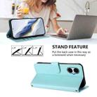 For BLU G53 Embossed Heart Cat Leather Phone Case with Strap(Mint Green) - 3