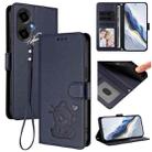 For BLU G64 Embossed Heart Cat Leather Phone Case with Hand Strap(Blue) - 1