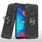 For Samsung Galaxy A20 / A30 Magnetic Armor Shockproof TPU + PC Case with Metal Ring Holder(Black) - 1