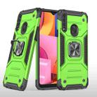 For Samsung Galaxy A20s Magnetic Armor Shockproof TPU + PC Case with Metal Ring Holder(Green) - 1