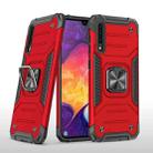 For Samsung Galaxy A30 / A50 / A50s Magnetic Armor Shockproof TPU + PC Case with Metal Ring Holder(Red) - 1
