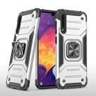 For Samsung Galaxy A30 / A50 / A50s Magnetic Armor Shockproof TPU + PC Case with Metal Ring Holder(Silver) - 1
