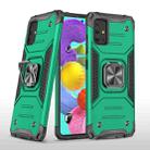 For Samsung Galaxy A51 Magnetic Armor Shockproof TPU + PC Case with Metal Ring Holder(Dark Green) - 1