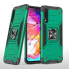 For Samsung Galaxy A70 Magnetic Armor Shockproof TPU + PC Case with Metal Ring Holder(Dark Green) - 1