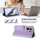 For Cricket Outlast 5G 2024 Embossed Heart Cat Leather Phone Case with Hand Strap(Light Purple) - 3