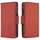 For iPhone 12 mini Skin Feel Detachable Magnetic Zipper Horizontal Flip PU Leather Case with Multi-Card Slots & Holder & Wallet & Photo Frame & Lanyard(Brown) - 1