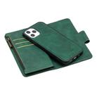 For iPhone 12 / 12 Pro Skin Feel Detachable Magnetic Zipper Horizontal Flip PU Leather Case with Multi-Card Slots & Holder & Wallet & Photo Frame & Lanyard(Green) - 3