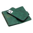 For iPhone 12 Pro Max Skin Feel Detachable Magnetic Zipper Horizontal Flip PU Leather Case with Multi-Card Slots & Holder & Wallet & Photo Frame & Lanyard(Green) - 3